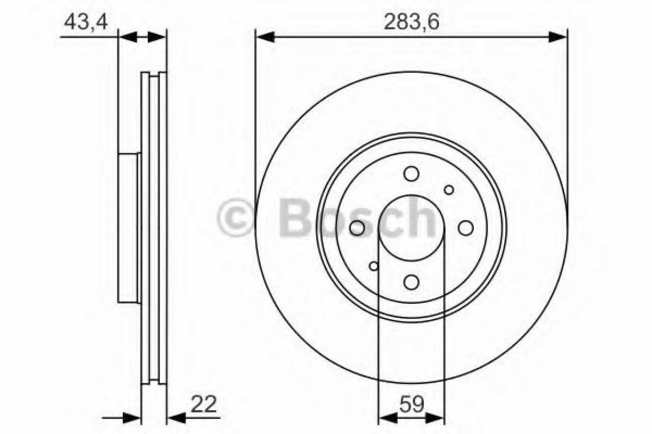 Disc frana FIAT GRANDE PUNTO (199) (2005 - 2016) BOSCH 0 986 479 S01 piesa NOUA