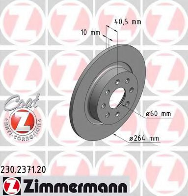 Disc frana FIAT GRANDE PUNTO (199) (2005 - 2016) ZIMMERMANN 230.2371.20 piesa NOUA