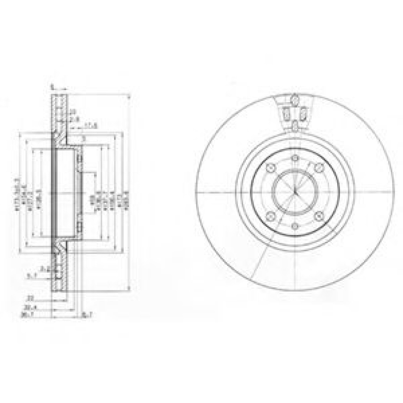 Disc frana FIAT LINEA (323) (2007 - 2016) DELPHI BG2407 piesa NOUA