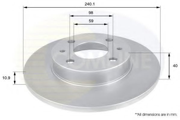 Disc frana FIAT MAREA Weekend (185) (1996 - 2007) COMLINE ADC1801 piesa NOUA