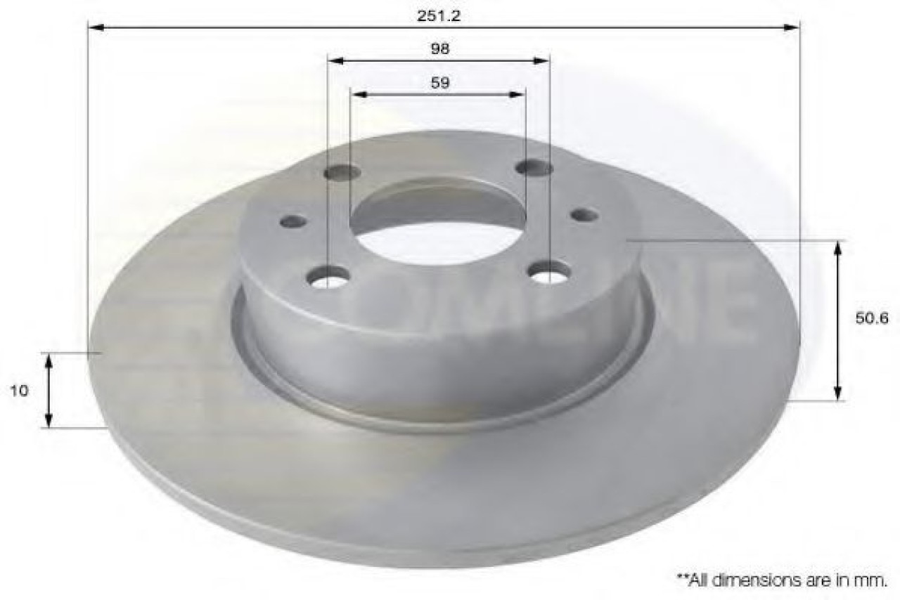 Disc frana FIAT MULTIPLA (186) (1999 - 2010) COMLINE ADC1809 piesa NOUA