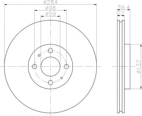 Disc frana FIAT MULTIPLA (186) (1999 - 2010) TEXTAR 92055203 piesa NOUA