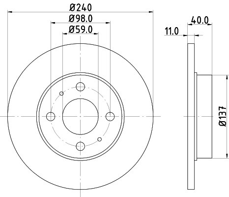 Disc frana FIAT PANDA Van (169) (2004 - 2016) KRIEGER 0950004284 piesa NOUA