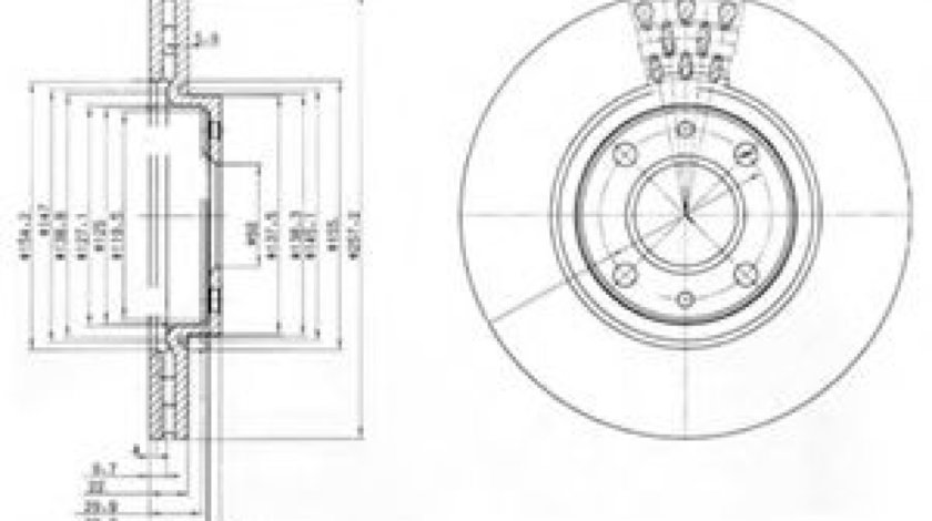 Disc frana FIAT PUNTO (188) (1999 - 2016) DELPHI BG3574 piesa NOUA