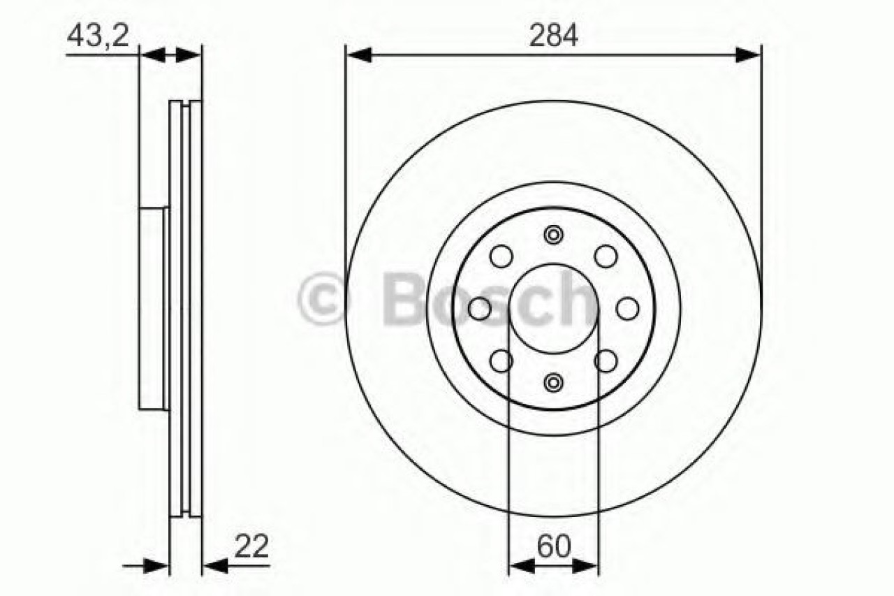 Disc frana FIAT PUNTO (199) (2012 - 2016) BOSCH 0 986 479 S91 piesa NOUA