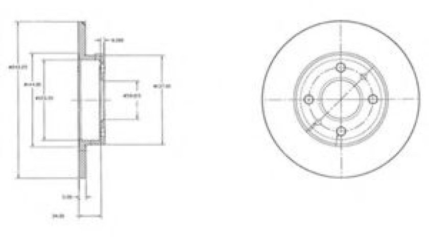 Disc frana FIAT PUNTO Cabriolet (176C) (1994 - 2000) DELPHI BG2458 piesa NOUA