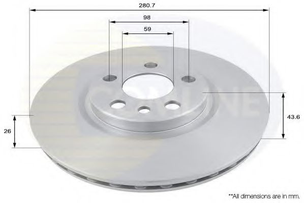 Disc frana FIAT SCUDO caroserie (220L) (1996 - 2006) COMLINE ADC1522V piesa NOUA