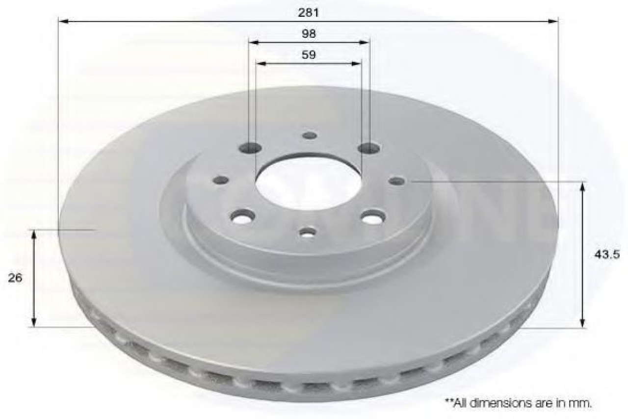 Disc frana FIAT STILO (192) (2001 - 2010) COMLINE ADC1814V piesa NOUA