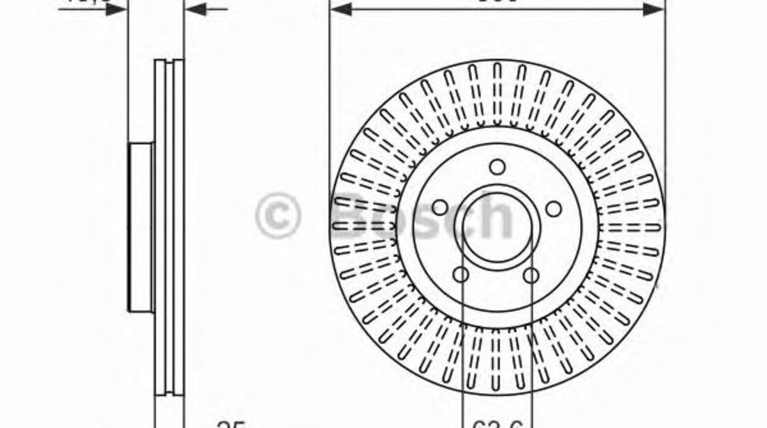 Disc frana FORD C-MAX II Van (2010 - 2016) BOSCH 0 986 479 956 piesa NOUA