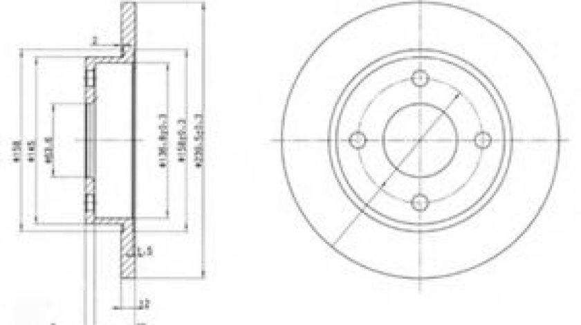 Disc frana FORD COURIER (JV) (1998 - 2016) DELPHI BG3055 piesa NOUA