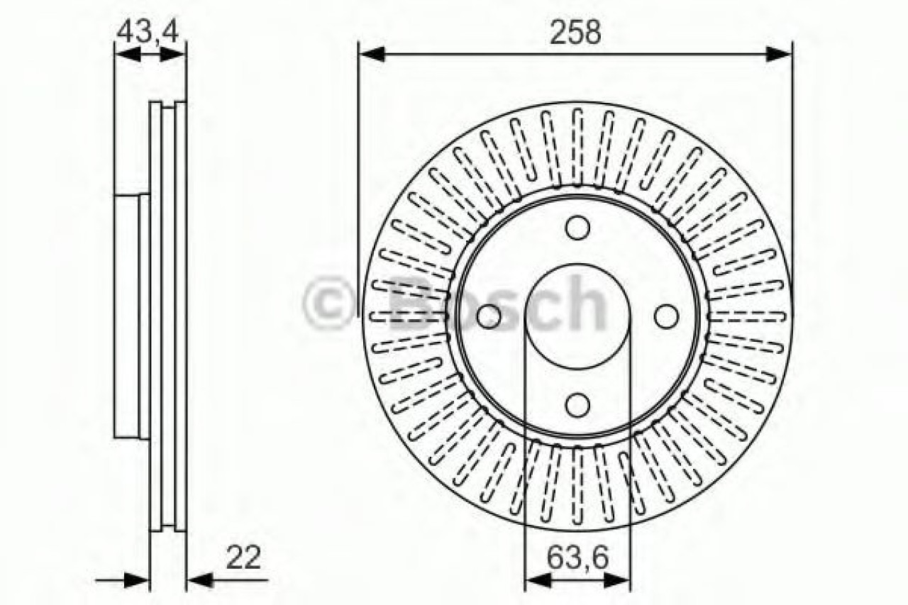 Disc frana FORD FIESTA IV (JA, JB) (1995 - 2002) BOSCH 0 986 479 R64 piesa NOUA