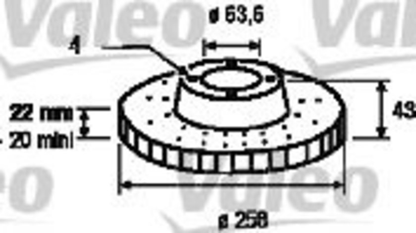 Disc frana FORD FIESTA V (JH, JD) (2001 - 2010) VALEO 186560 piesa NOUA