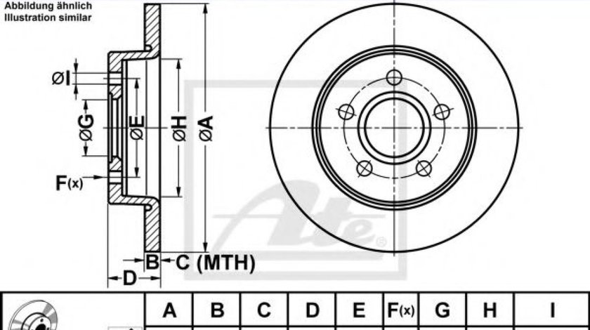 Disc frana FORD FOCUS II Cabriolet (2006 - 2016) ATE 24.0111-0155.1 piesa NOUA