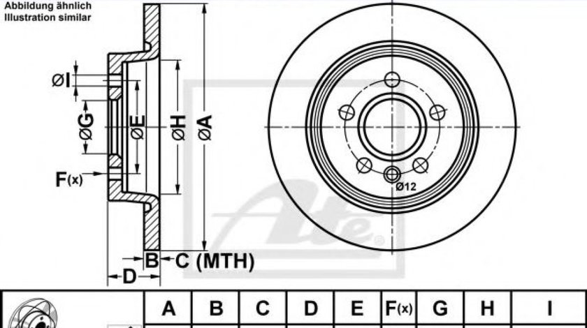 Disc frana FORD FOCUS II (DA) (2004 - 2012) ATE 24.0311-0158.1 piesa NOUA