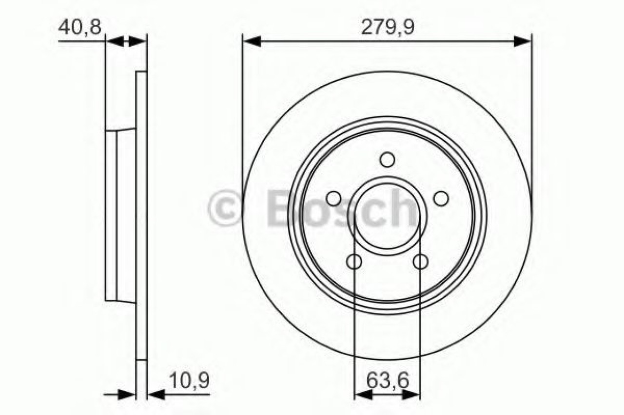 Disc frana FORD FOCUS II (DA) (2004 - 2012) BOSCH 0 986 479 S49 piesa NOUA