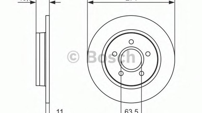 Disc frana FORD FOCUS III Limuzina (2010 - 2016) BOSCH 0 986 479 763 piesa NOUA