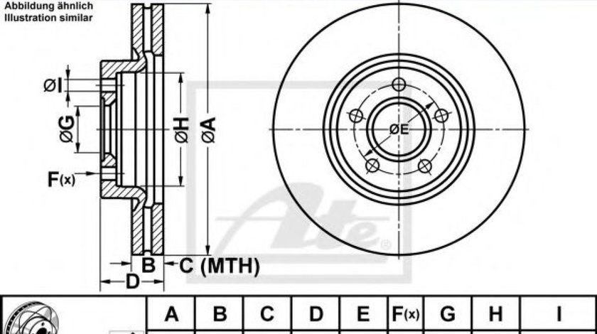 Disc frana FORD FOCUS III Turnier (2010 - 2016) ATE 24.0325-0162.1 piesa NOUA