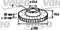 Disc frana FORD FUSION (JU) (2002 - 2012) VALEO 186560 piesa NOUA