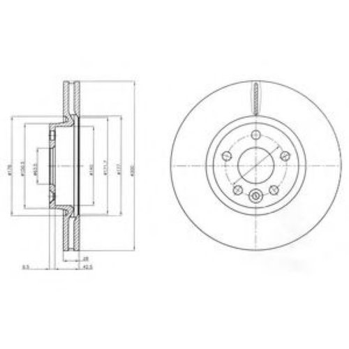 Disc frana FORD GALAXY (WA6) (2006 - 2015) DELPHI BG4094C piesa NOUA