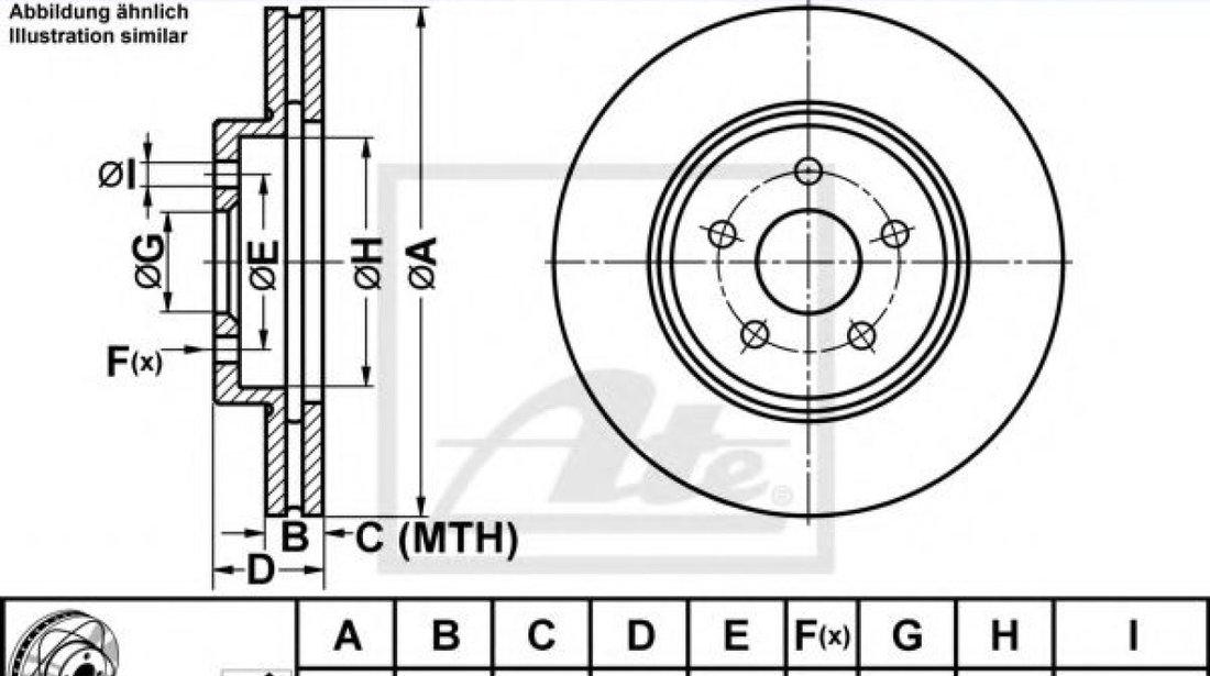 Disc frana FORD MONDEO III (B5Y) (2000 - 2007) ATE 24.0324-0161.1 piesa NOUA