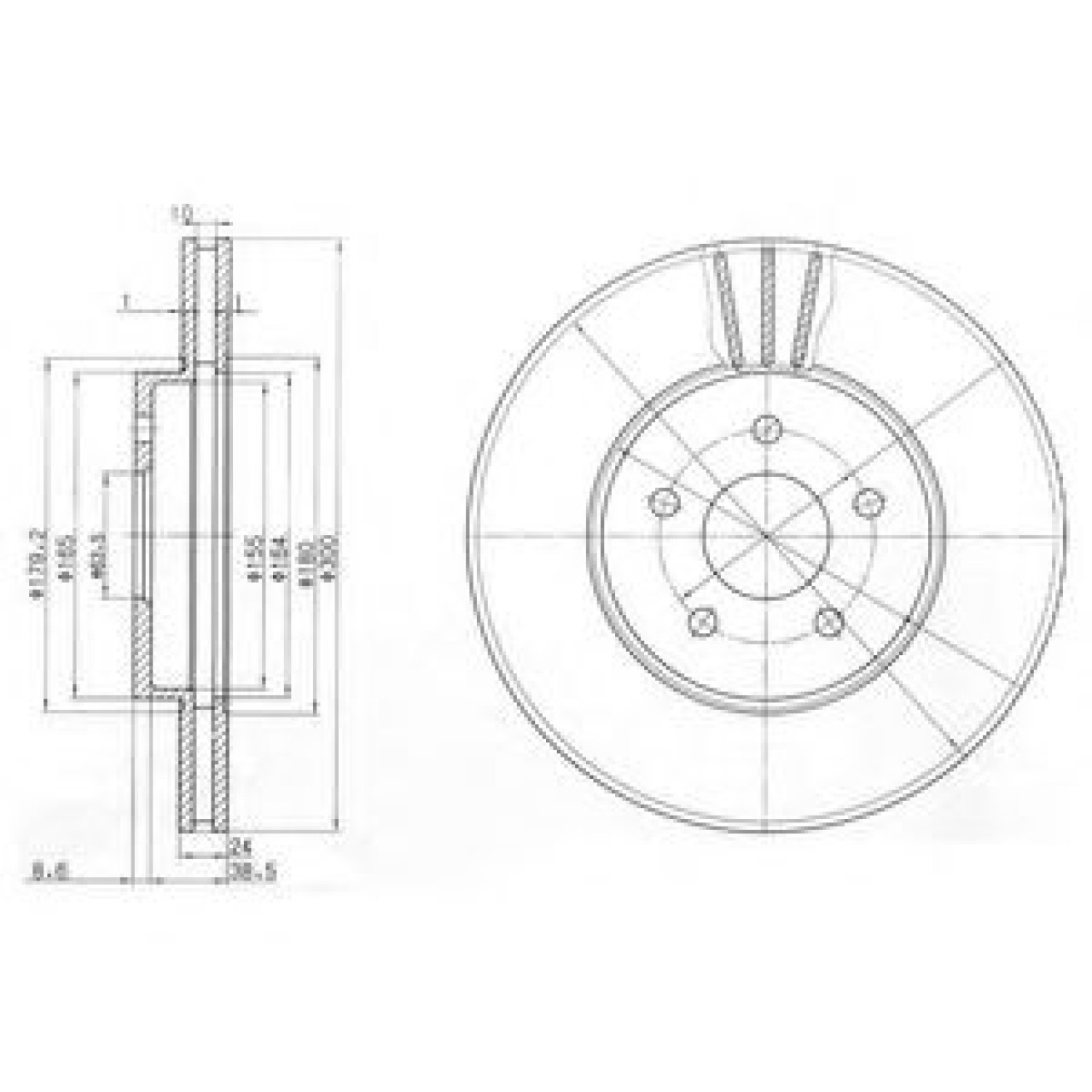 Disc frana FORD MONDEO III (B5Y) (2000 - 2007) DELPHI BG3537C piesa NOUA