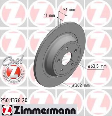 Disc frana FORD MONDEO V Turnier (2014 - 2016) ZIMMERMANN 250.1376.20 piesa NOUA