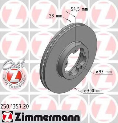 Disc frana FORD TRANSIT caroserie (2006 - 2014) ZIMMERMANN 250.1357.20 piesa NOUA