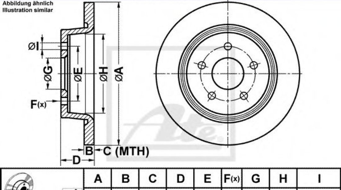 Disc frana FORD TRANSIT CONNECT caroserie (2013 - 2016) ATE 24.0111-0172.1 piesa NOUA