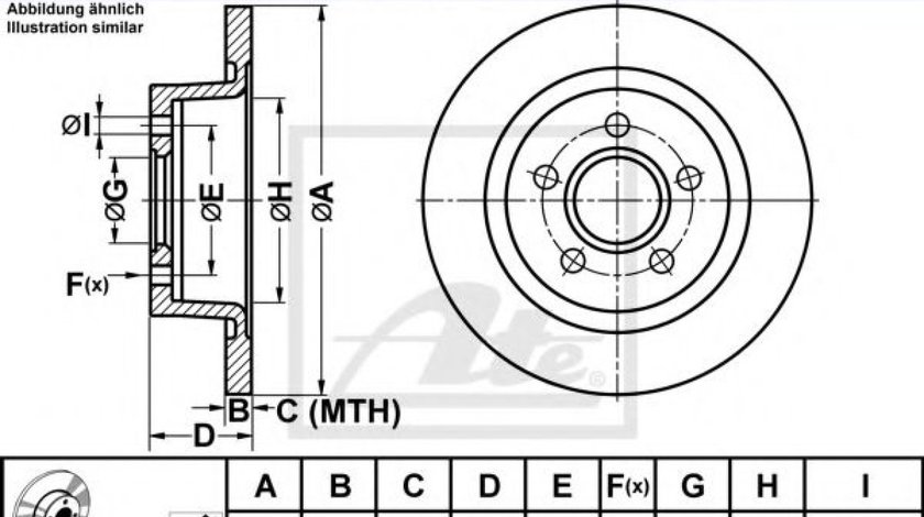 Disc frana FORD TRANSIT CONNECT (P65, P70, P80) (2002 - 2016) ATE 24.0111-0154.1 piesa NOUA