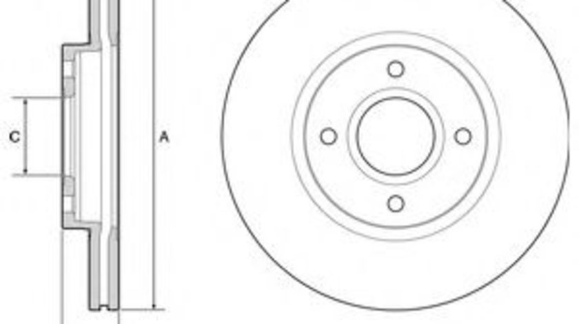 Disc frana FORD TRANSIT COURIER caroserie (2014 - 2016) DELPHI BG4569C piesa NOUA