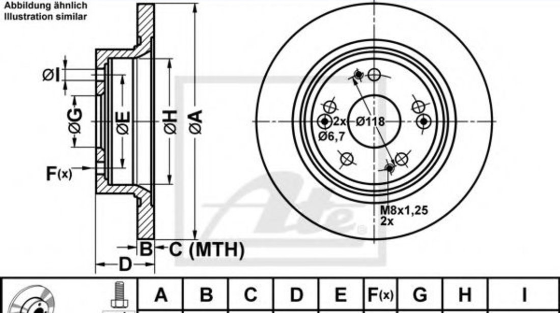 Disc frana HONDA ACCORD VIII (CU) (2008 - 2016) ATE 24.0109-0169.1 piesa NOUA