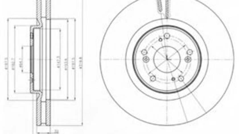 Disc frana HONDA ACCORD VIII (CU) (2008 - 2016) DELPHI BG4225 piesa NOUA