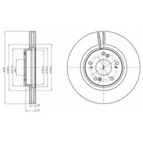 Disc frana HONDA ACCORD VIII (CU) (2008 - 2016) DELPHI BG4224 piesa NOUA