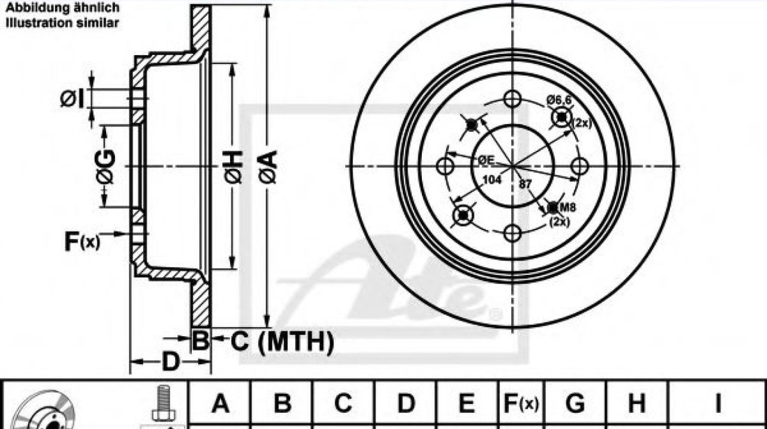 Disc frana HONDA CIVIC VI Limuzina (EJ, EK) (1995 - 2001) ATE 24.0109-0111.1 piesa NOUA