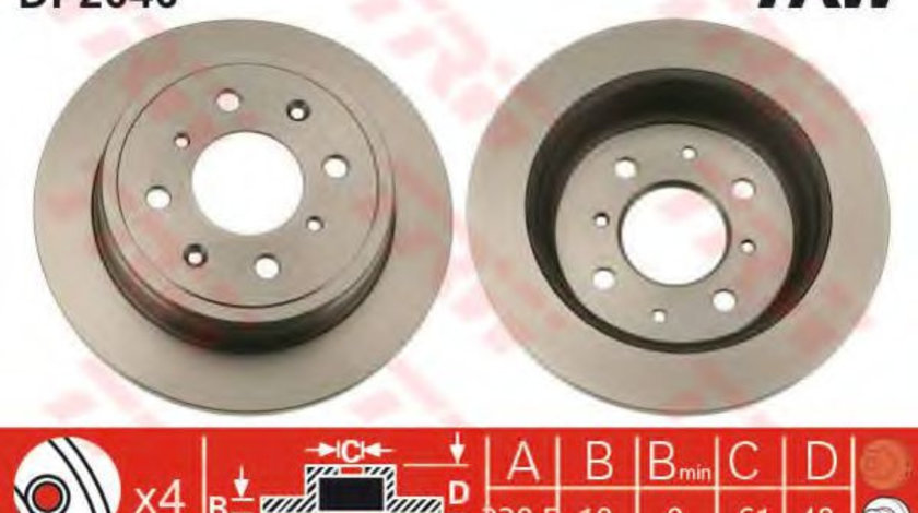 Disc frana HONDA CIVIC VI Limuzina (EJ, EK) (1995 - 2001) TRW DF2646 piesa NOUA