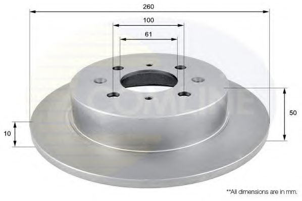 Disc frana HONDA CIVIC VII Limuzina (ES) (2000 - 2006) COMLINE ADC0543 piesa NOUA