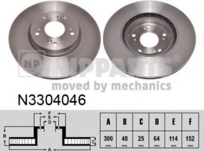 Disc frana HONDA CR-V II (RD) (2001 - 2006) NIPPARTS N3304046 piesa NOUA