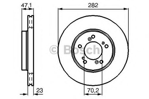 Disc frana HONDA HR-V (GH) (1999 - 2006) BOSCH 0 986 478 667 piesa NOUA