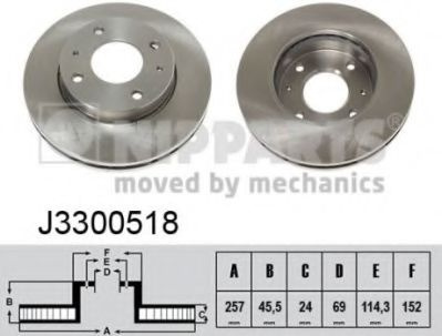 Disc frana HYUNDAI COUPE (RD) (1996 - 2002) NIPPARTS J3300518 piesa NOUA