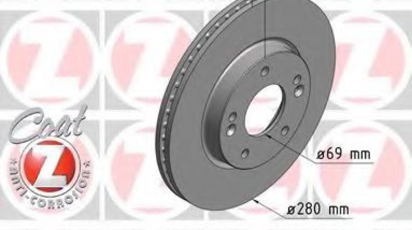 Disc frana HYUNDAI ELANTRA limuzina (MD, UD) (2010 - 2016) ZIMMERMANN 285.3527.20 piesa NOUA