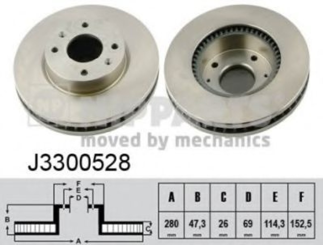 Disc frana HYUNDAI ELANTRA (XD) (2000 - 2006) NIPPARTS J3300528 piesa NOUA