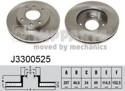 Disc frana HYUNDAI ELANTRA (XD) (2000 - 2006) NIPPARTS J3300525 piesa NOUA