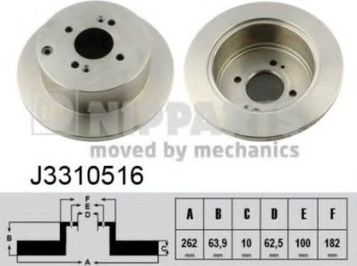 Disc frana HYUNDAI GETZ (TB) (2002 - 2010) NIPPARTS J3310516 piesa NOUA