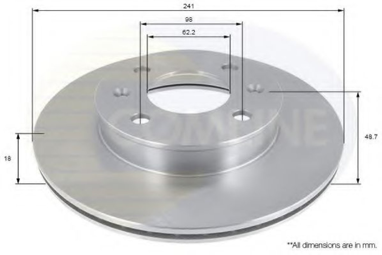 Disc frana HYUNDAI i10 (PA) (2007 - 2013) COMLINE ADC1055V piesa NOUA