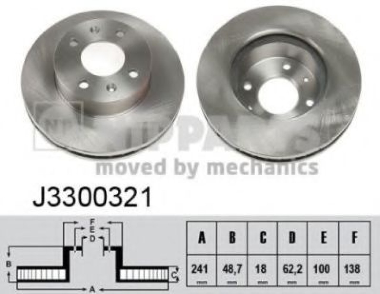 Disc frana HYUNDAI i10 (PA) (2007 - 2013) NIPPARTS J3300321 piesa NOUA