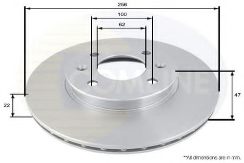 Disc frana HYUNDAI i20 (PB, PBT) (2008 - 2014) COMLINE ADC1077V piesa NOUA