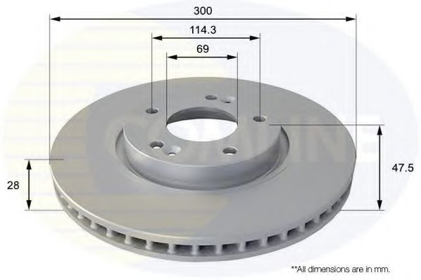 Disc frana HYUNDAI i30 (GD) (2011 - 2016) COMLINE ADC1089V piesa NOUA