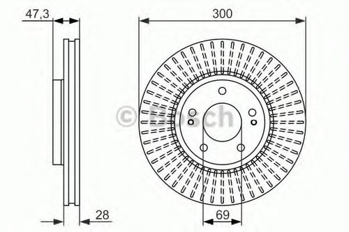 Disc frana HYUNDAI i40 CW (VF) (2011 - 2016) BOSCH 0 986 479 C51 piesa NOUA