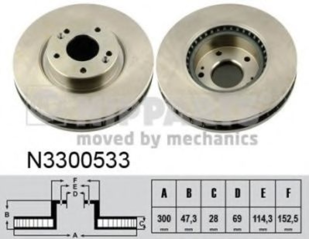 Disc frana HYUNDAI i40 CW (VF) (2011 - 2016) NIPPARTS N3300533 piesa NOUA