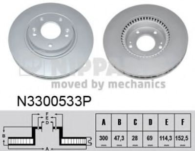 Disc frana HYUNDAI i40 (VF) (2012 - 2016) NIPPARTS N3300533P piesa NOUA